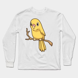 Kawaii yellow budgie Long Sleeve T-Shirt